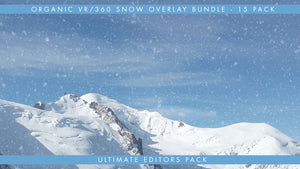 A premium collection of organic falling snow overlays in true VR360