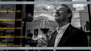 Cinematic 16mm Film Grain Overlays - Available in 4k, HD, 30 & 60fps 